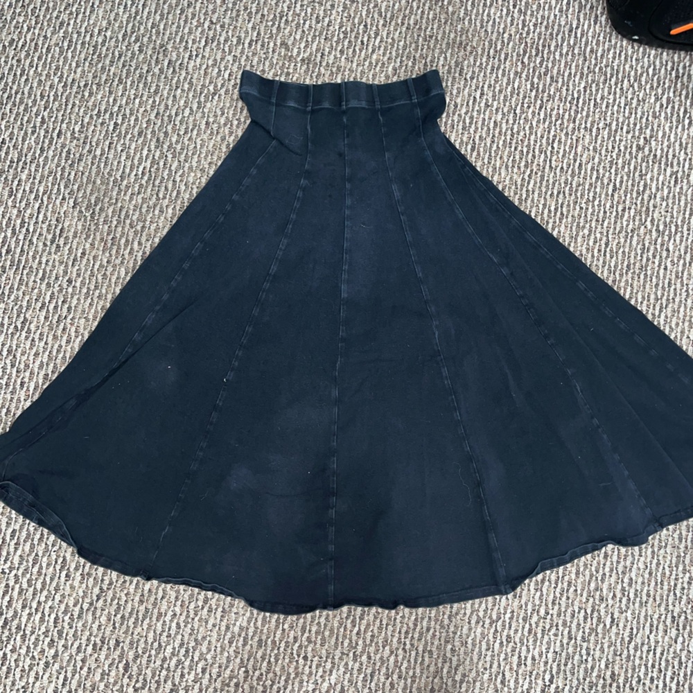 Hard Tail Womens Maxi Cotton Panel Skirt Black Faded somewhat Medium